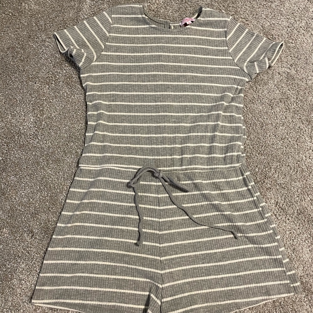 Pink Lily Gray Romper